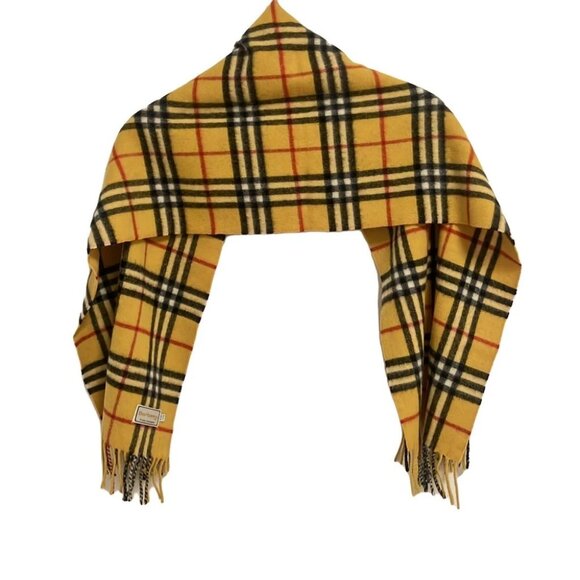 Auth Burberry's - Dark yellow Multi Cashmere Scarf - Picture 1 of 5